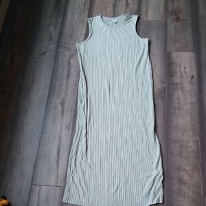 A New Day Green Ribbed Mock Neck Maxi Dress